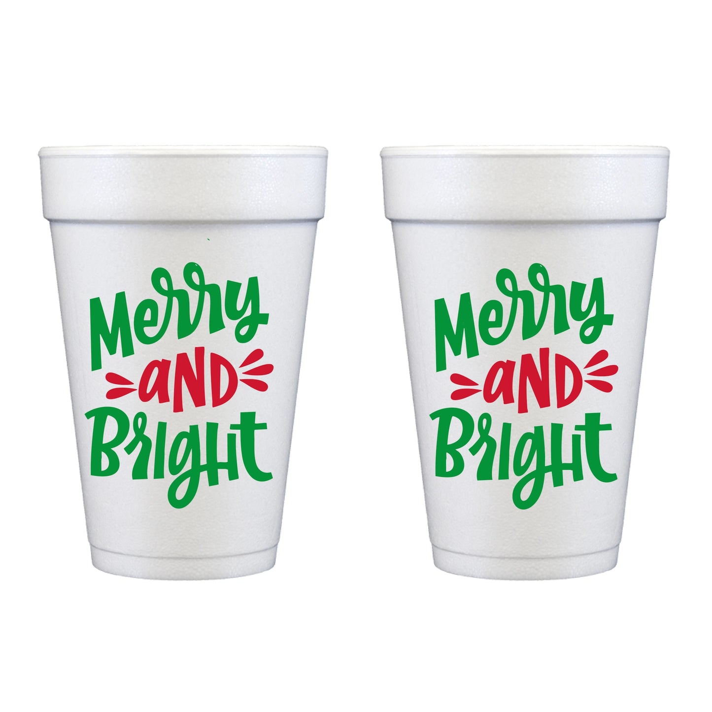 Merry & Bright Foam Cups