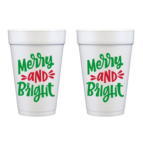 Merry & Bright Foam Cups