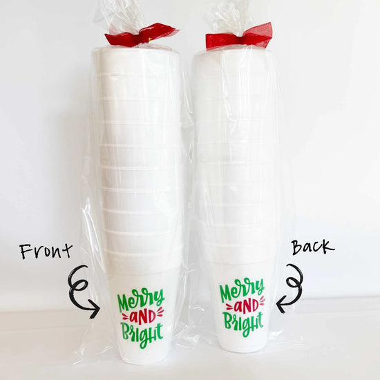 Merry & Bright Foam Cups