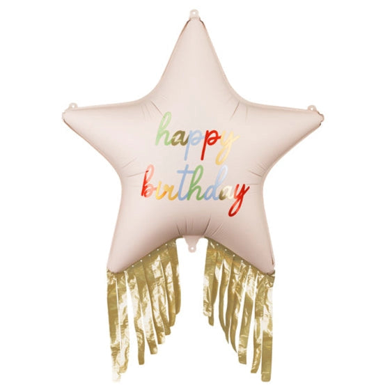 28" Star with Fringe Birthday Mylar