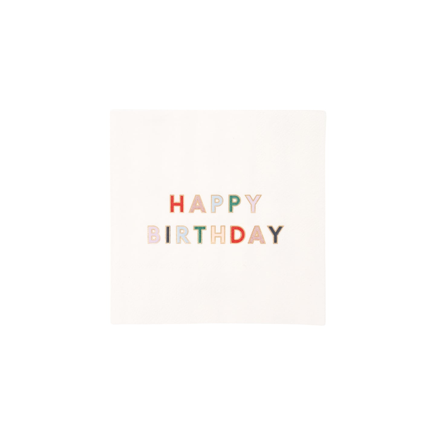 Blanc White Happy Birthday Cocktail Napkins
