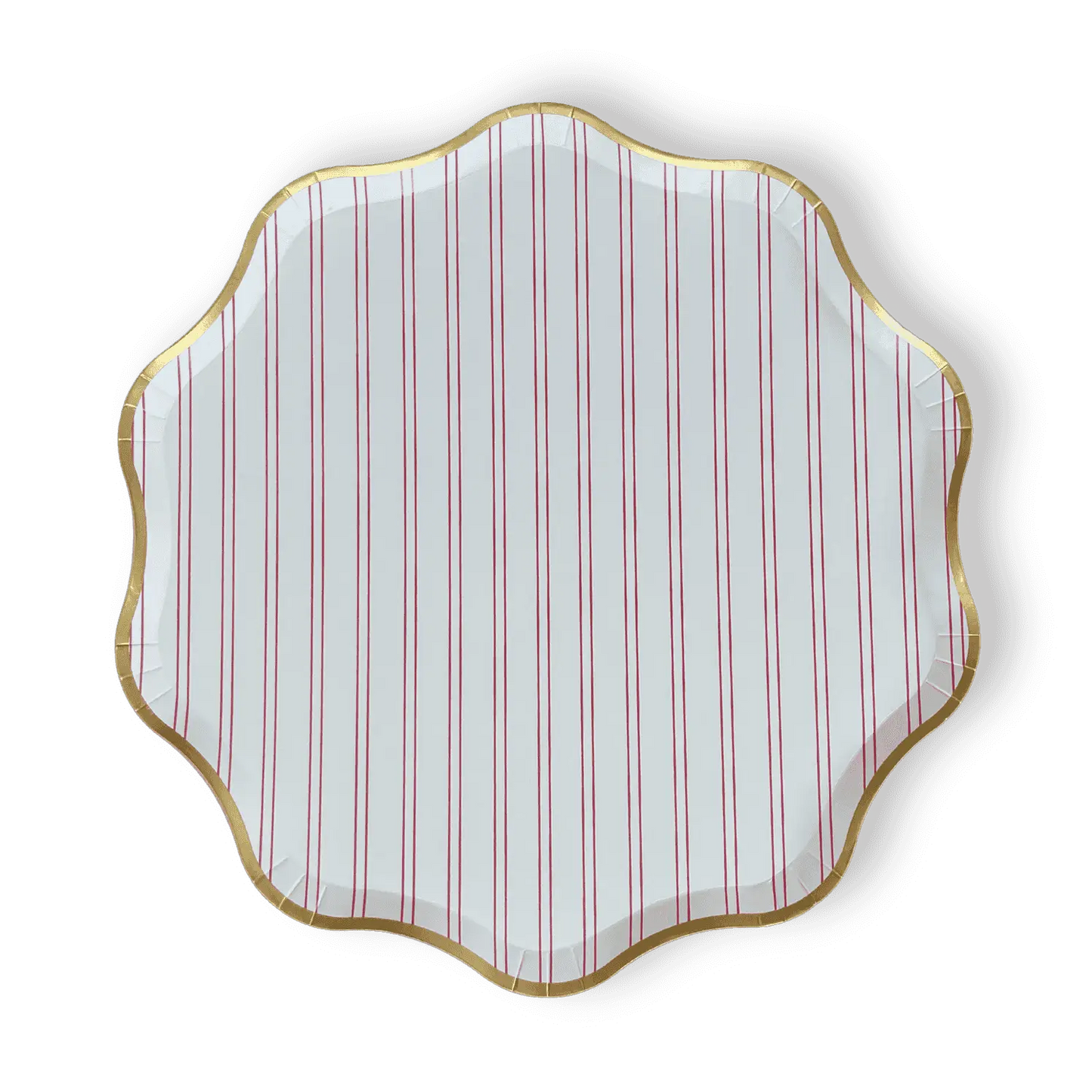 Red Farmhouse Striped Dinner Plates
