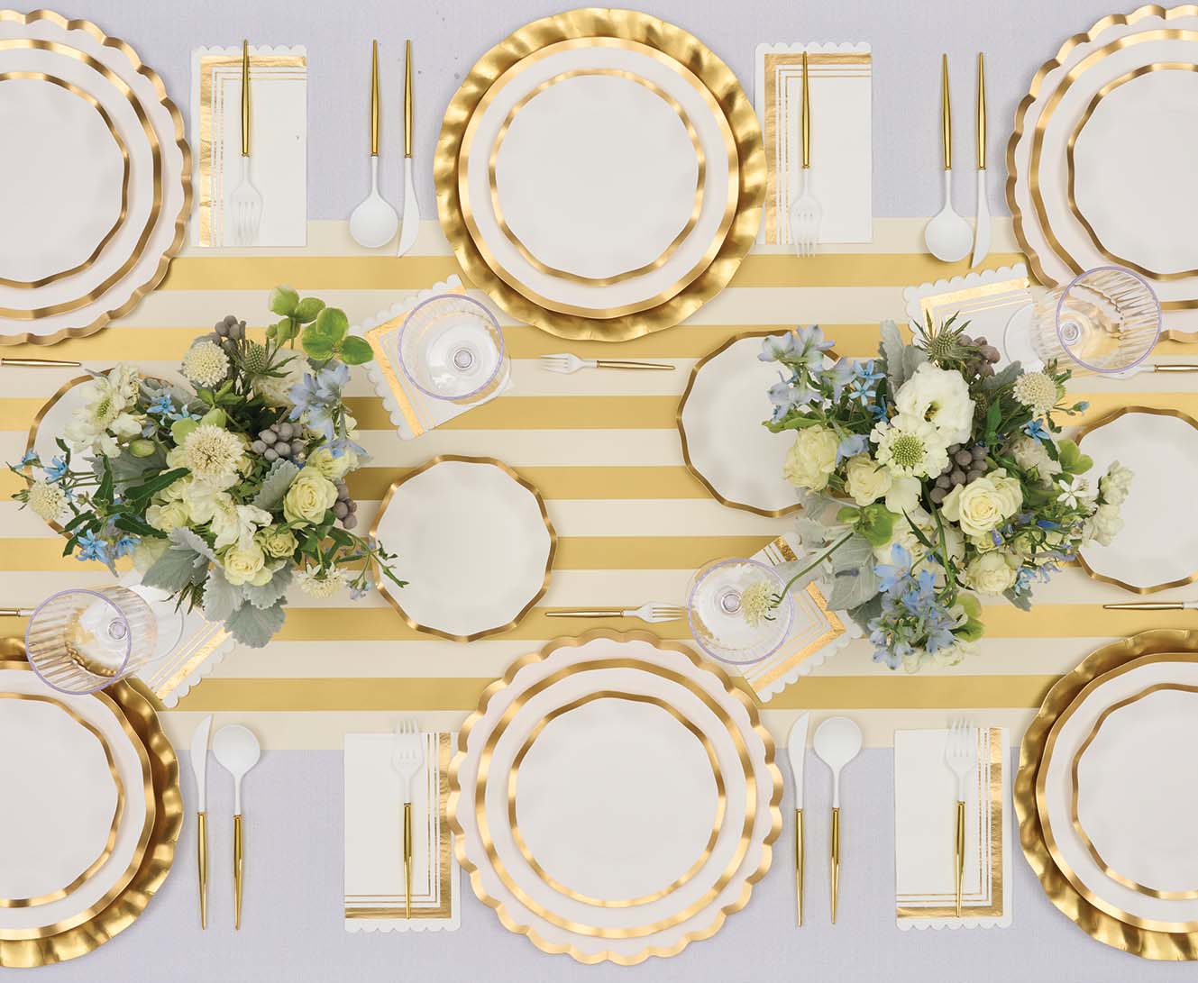 White Wavy Dinner Plates