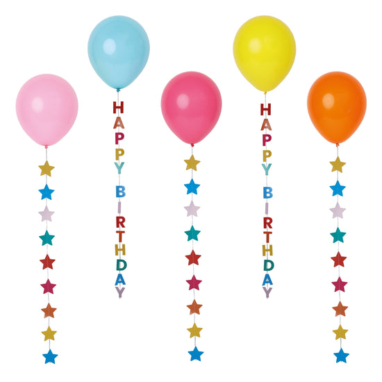 Birthday Balloons with Stars and Tails