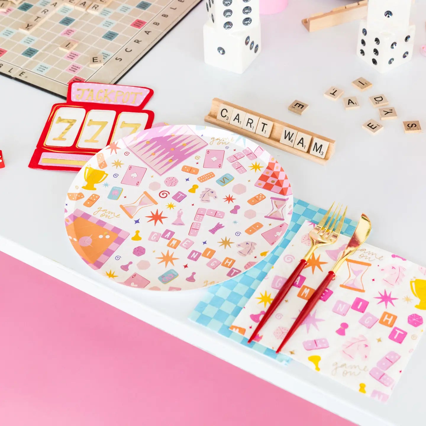 Game Night Pattern Dinner Plates