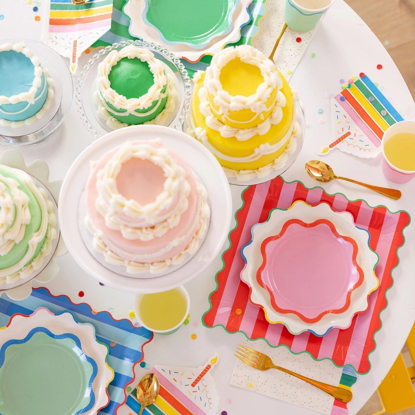 Bright Striped Dinner Plates