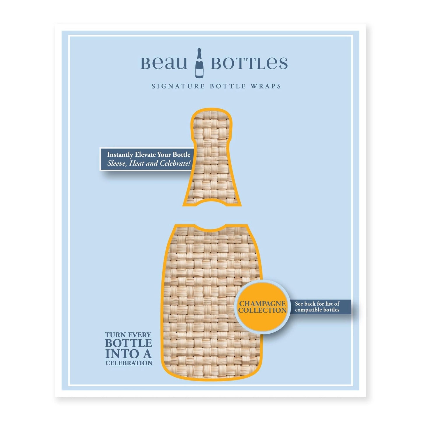 Beau Bottles Honey Rattan Weave - Veuve Edition