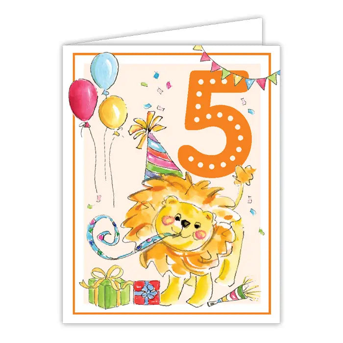 Fifth Birthday Lion Card