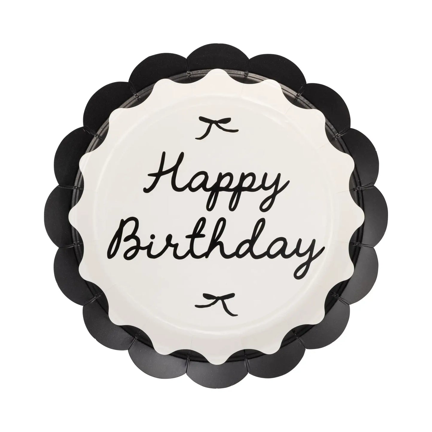 Black Happy Birthday Plates