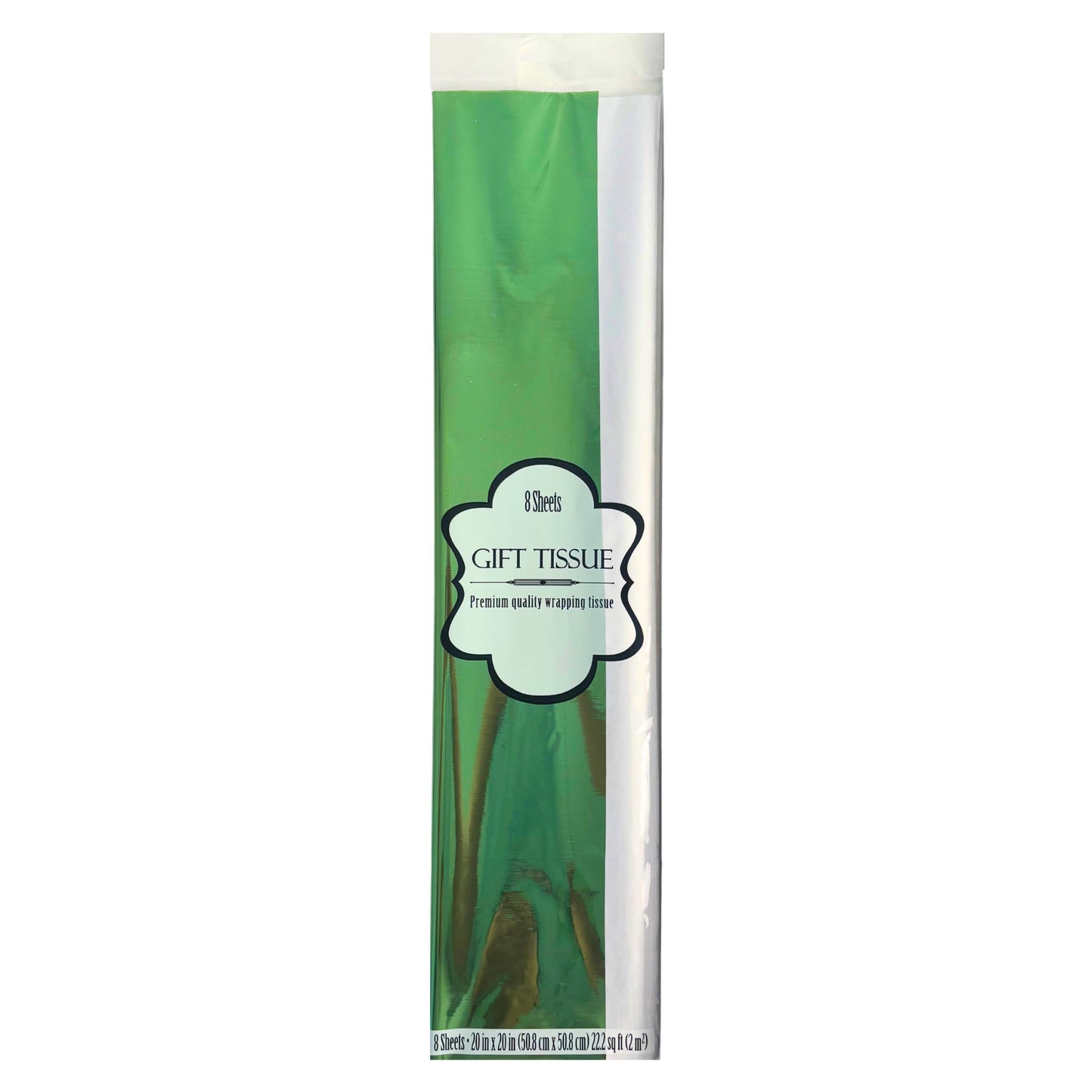 Green and White Mylar Tissue Paper