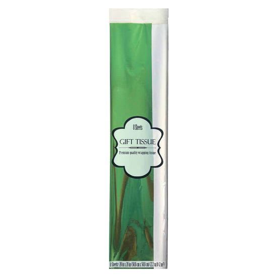 Green and White Mylar Tissue Paper