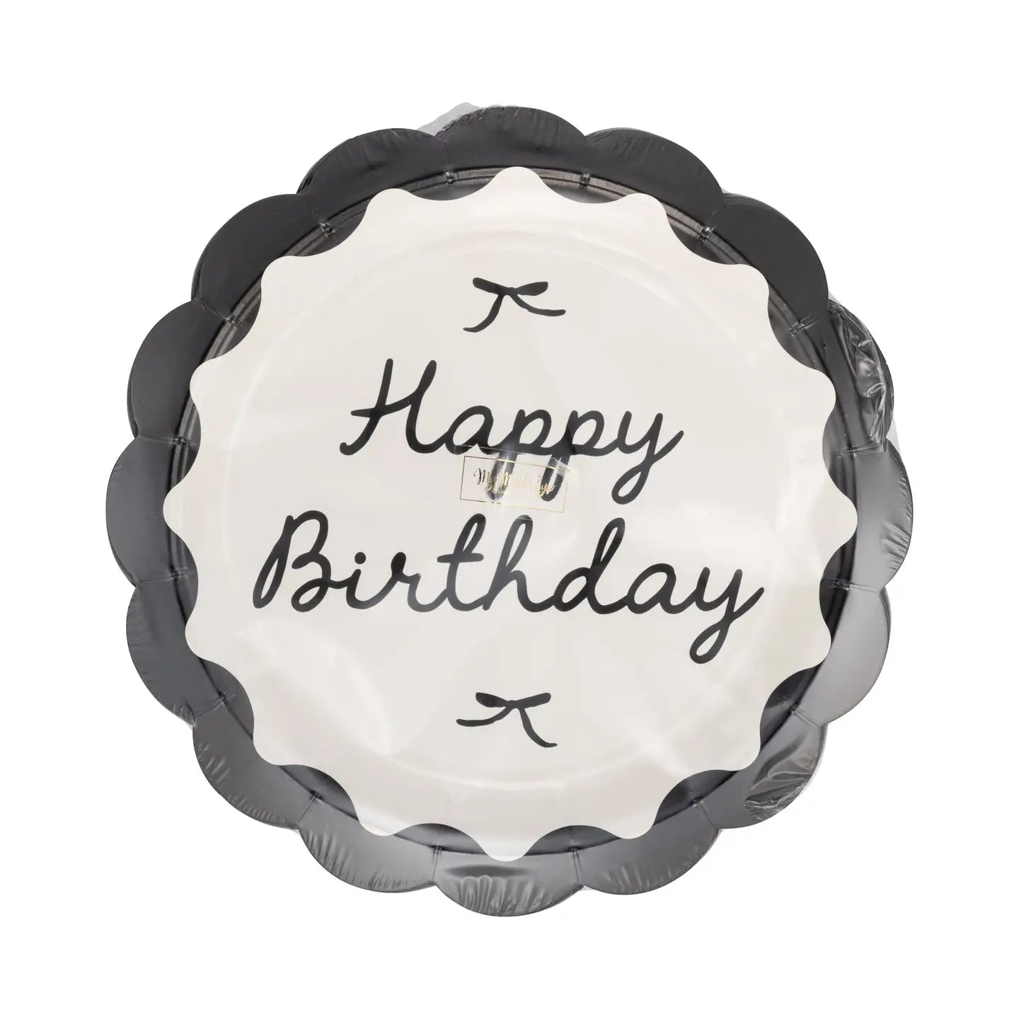 Black Happy Birthday Plates