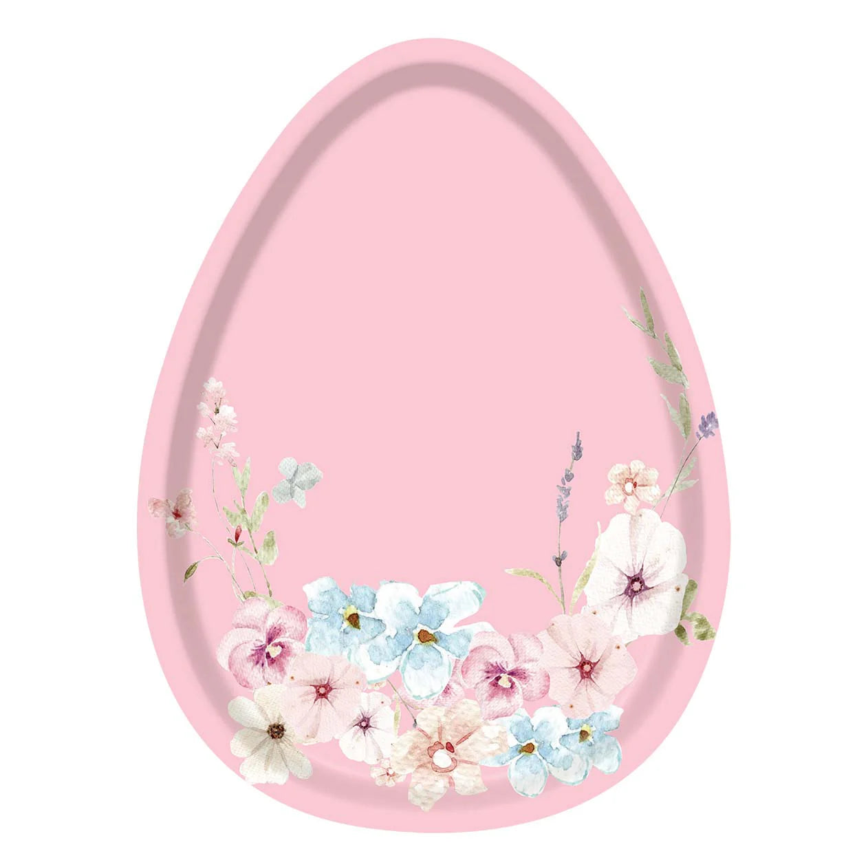 Egg-Shaped Floral Salad Plate
