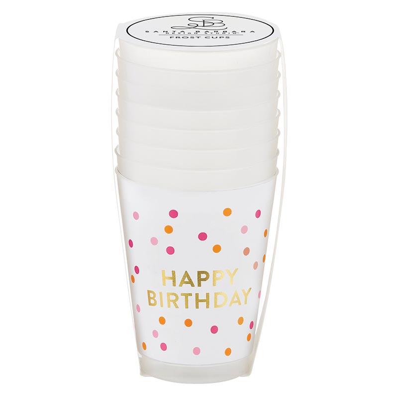 Pink Dot Birthday Frost Cups