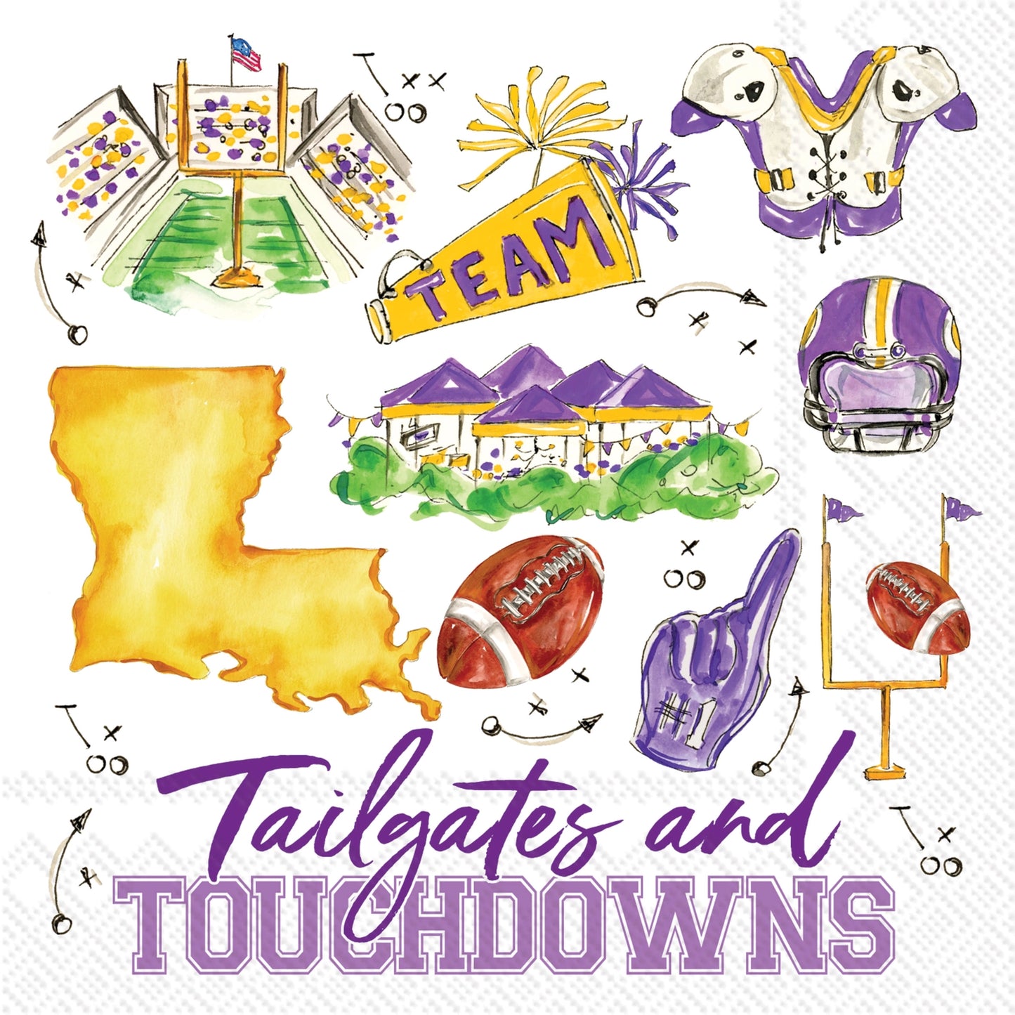 LSU Tailgate Cocktail Napkins