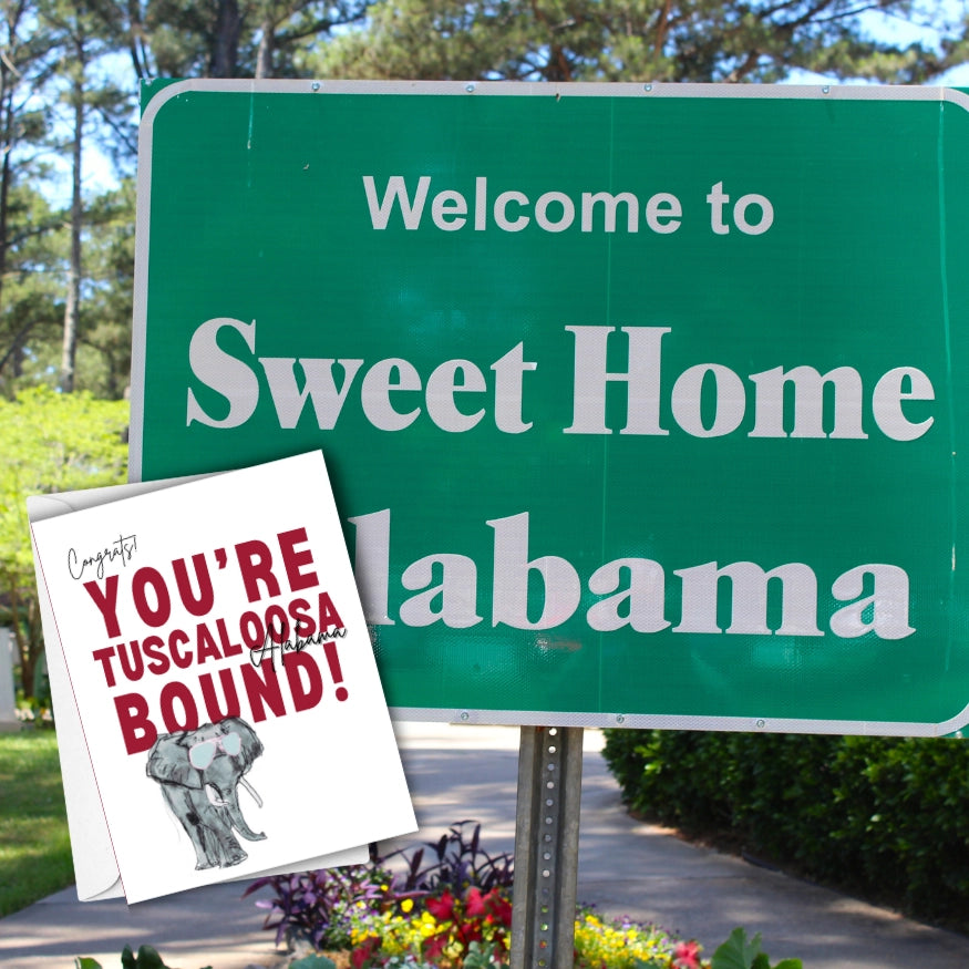 Tuscaloosa Bound Elephant Card