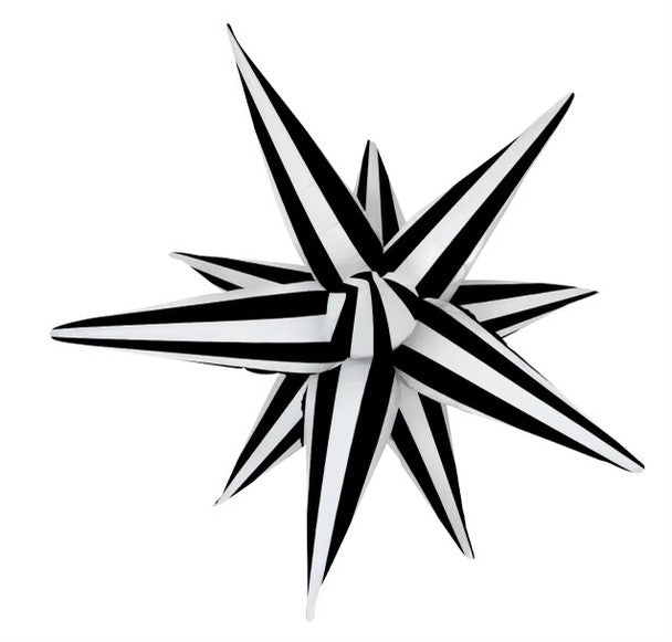 40" Black and White Stripe Starburst