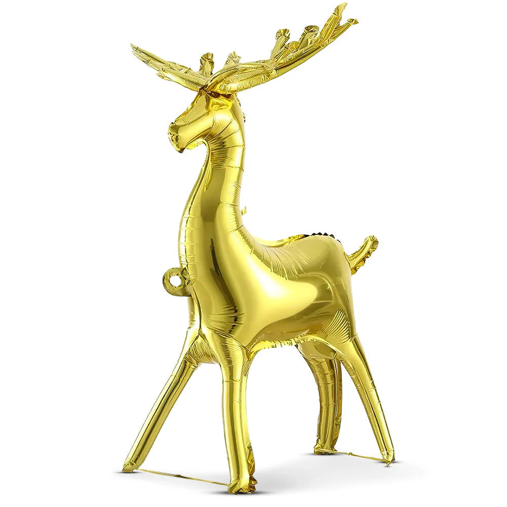 30" Gold 3D Standing Reindeer Mylar