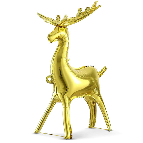 30" Gold 3D Standing Reindeer Mylar