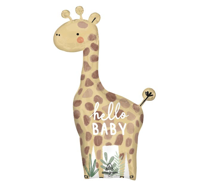 42" Hello Baby Giraffe Mylar Balloon
