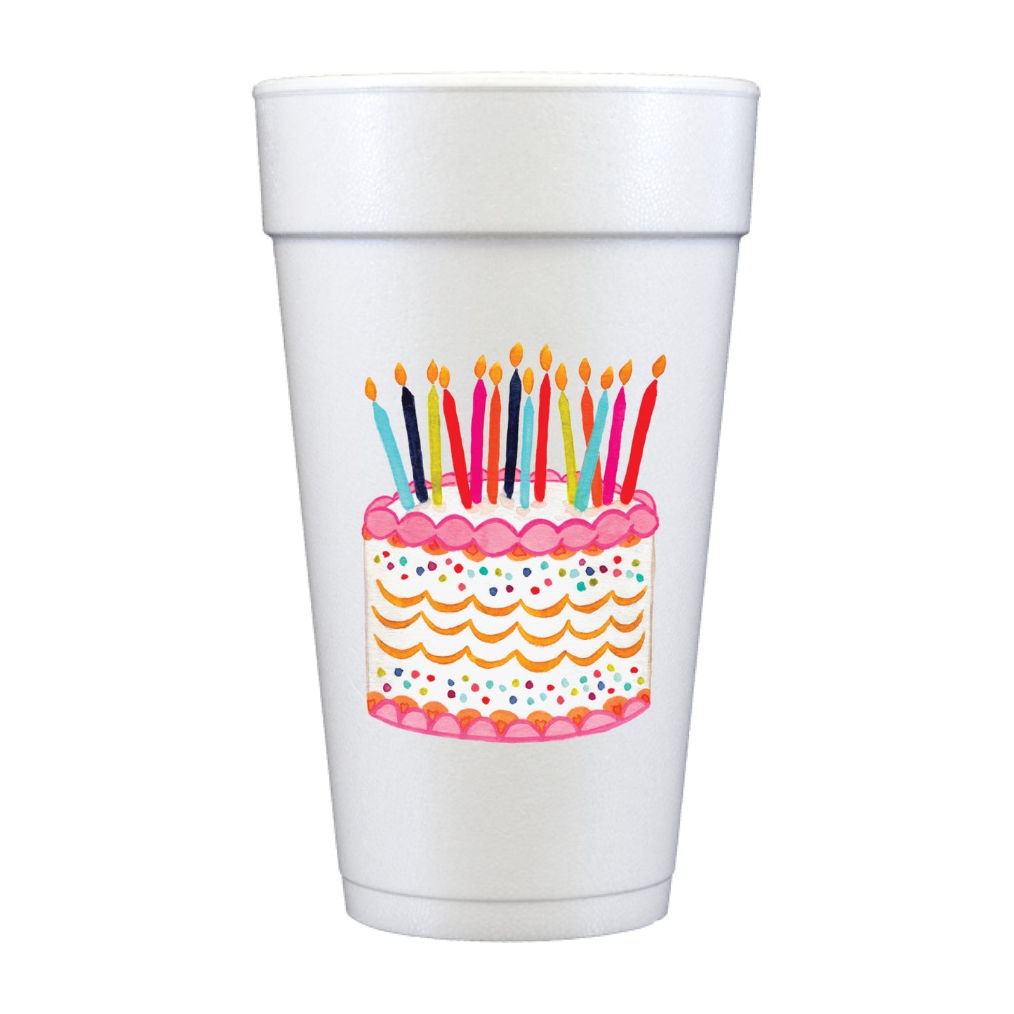 Happy Birthday Cake Foam Cups