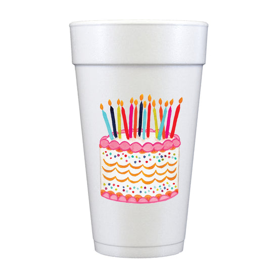 Happy Birthday Cake Foam Cups