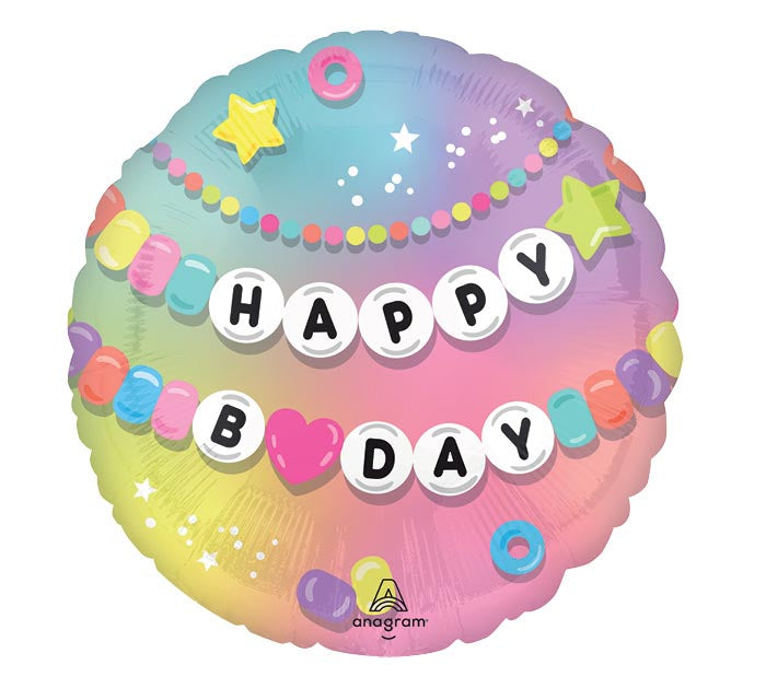 17" Bracelet BDay Mylar Balloon