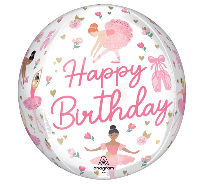 Ballerina Birthday Orb Mylar