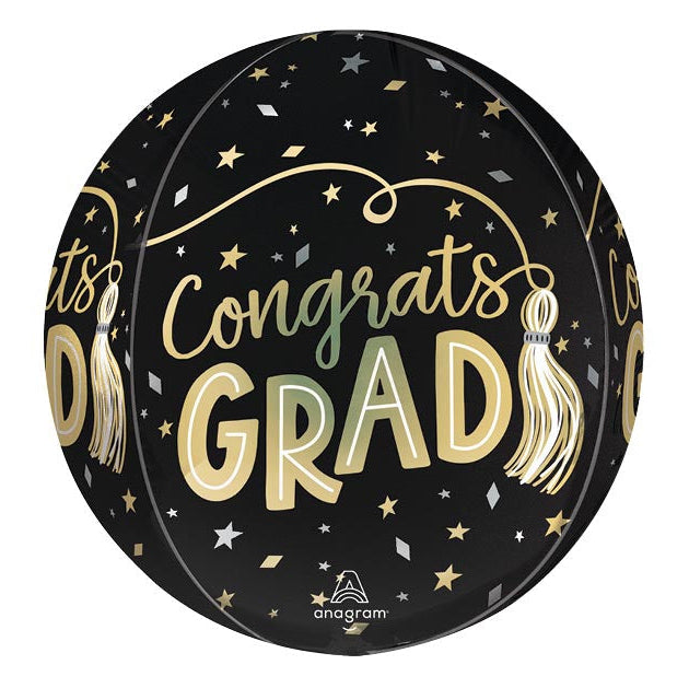 16" Twirling Tassel Grad Orbz Mylar