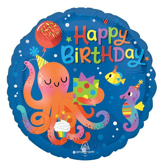 17" Octopus Birthday Mylar