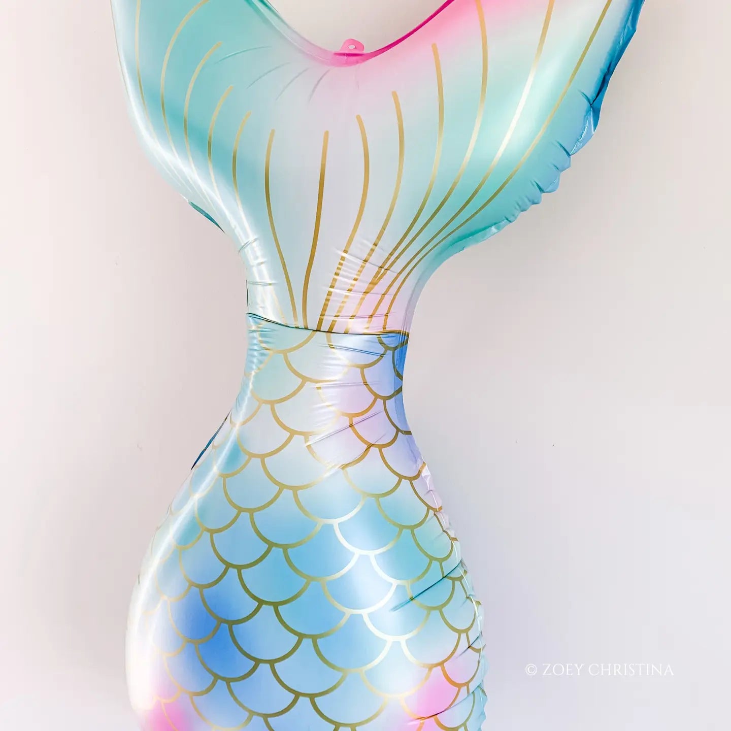30" Pastel Rainbow Mermaid Tail Mylar