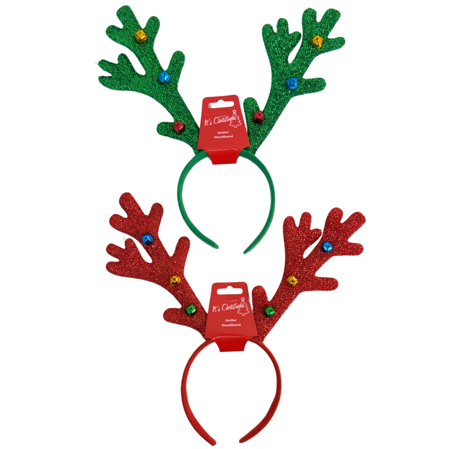 Glitzy Antlers with Bells Headband
