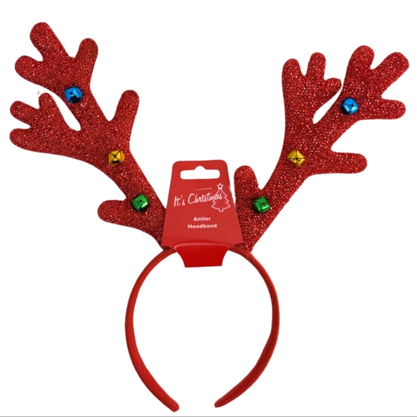 Glitzy Antlers with Bells Headband