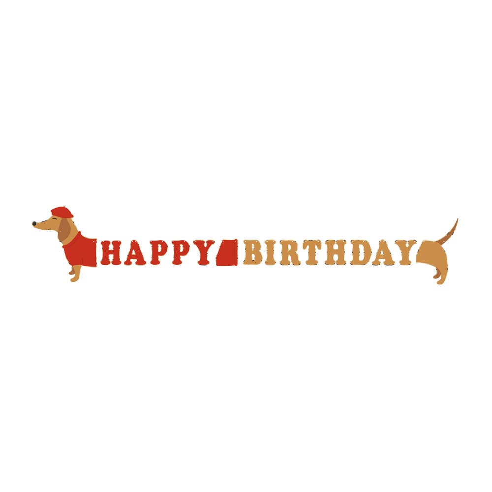 Happy Birthday Dachshund Garland