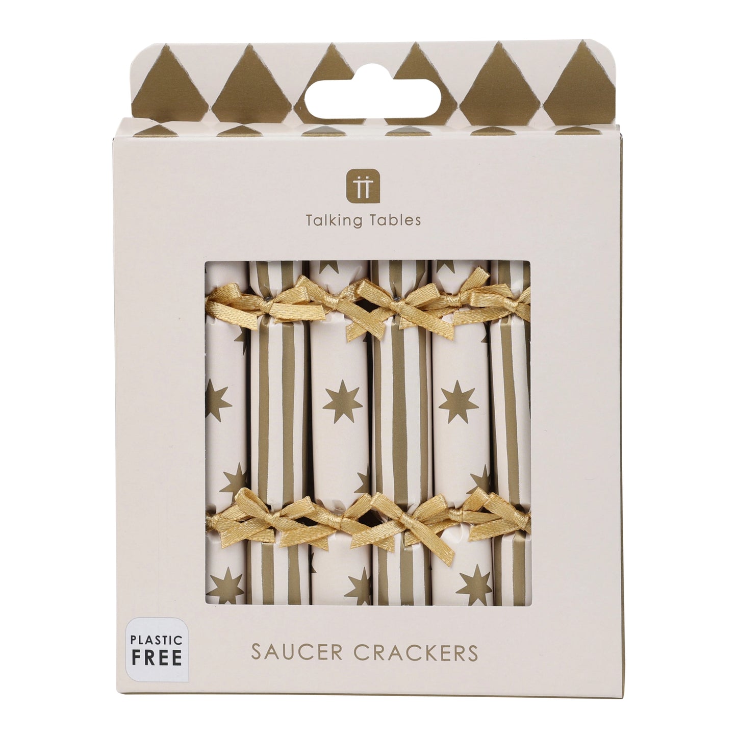 Gold Stripes and Stars Saucer Crackers
