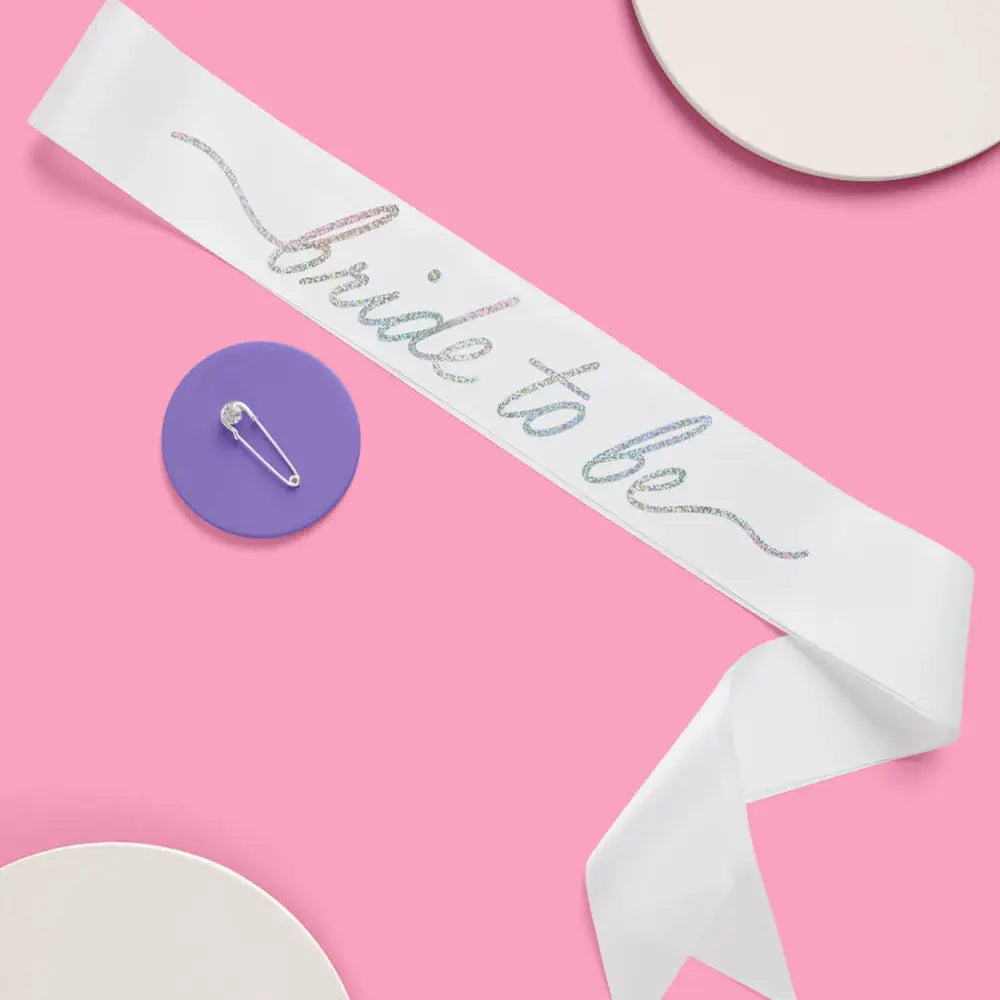 Iridescent Glitter Bride to Be Sash