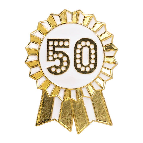 Milestone Birthdays Gold Enamel Pin