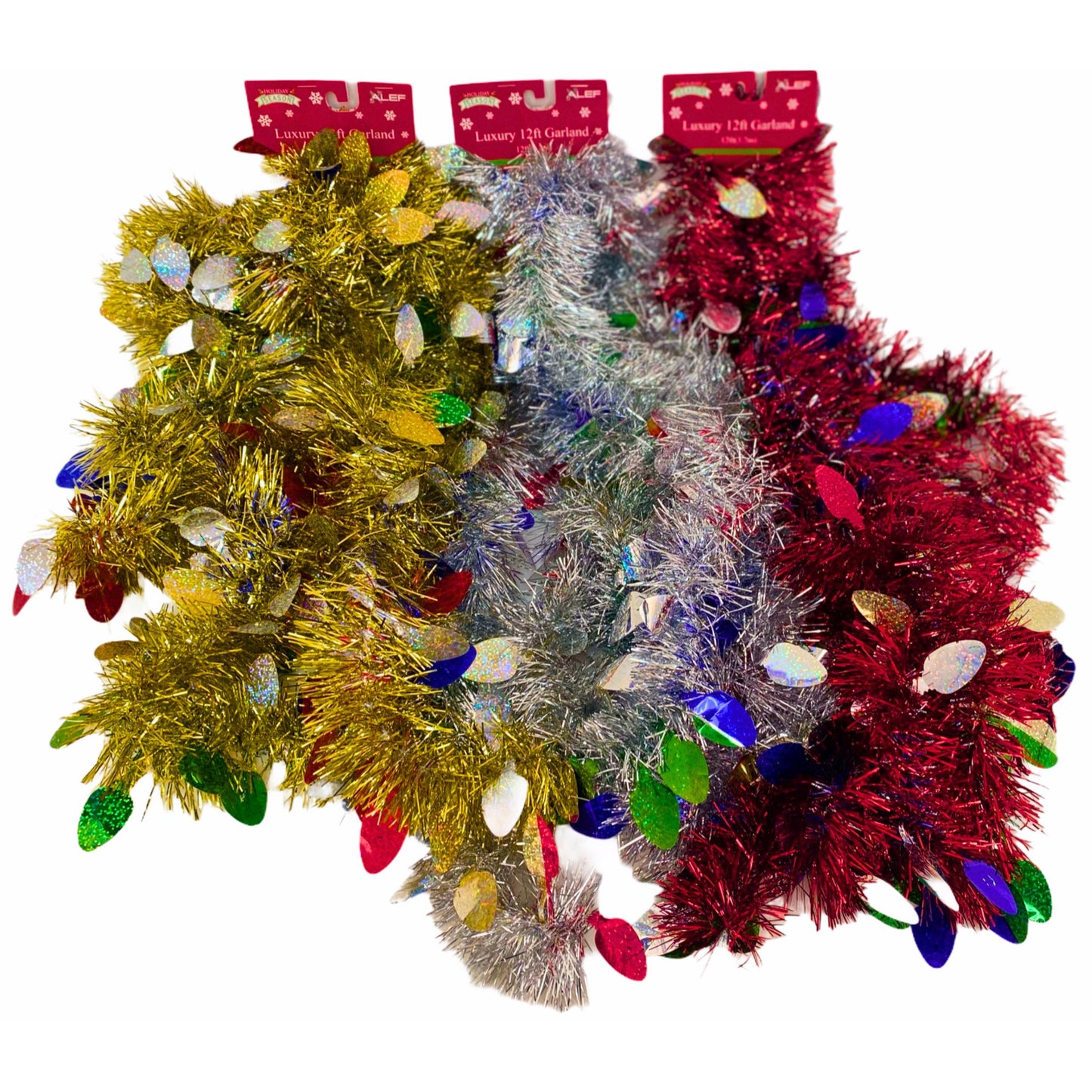 Christmas Garland with Iridescent Ornaments