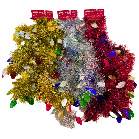 Christmas Garland with Iridescent Ornaments