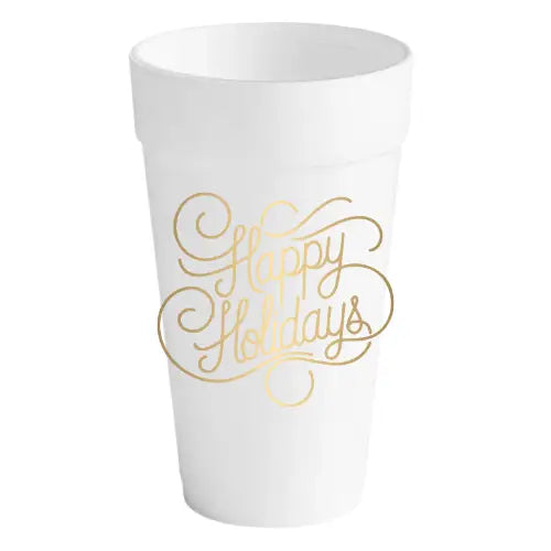 Happy Holidays Foam Cups