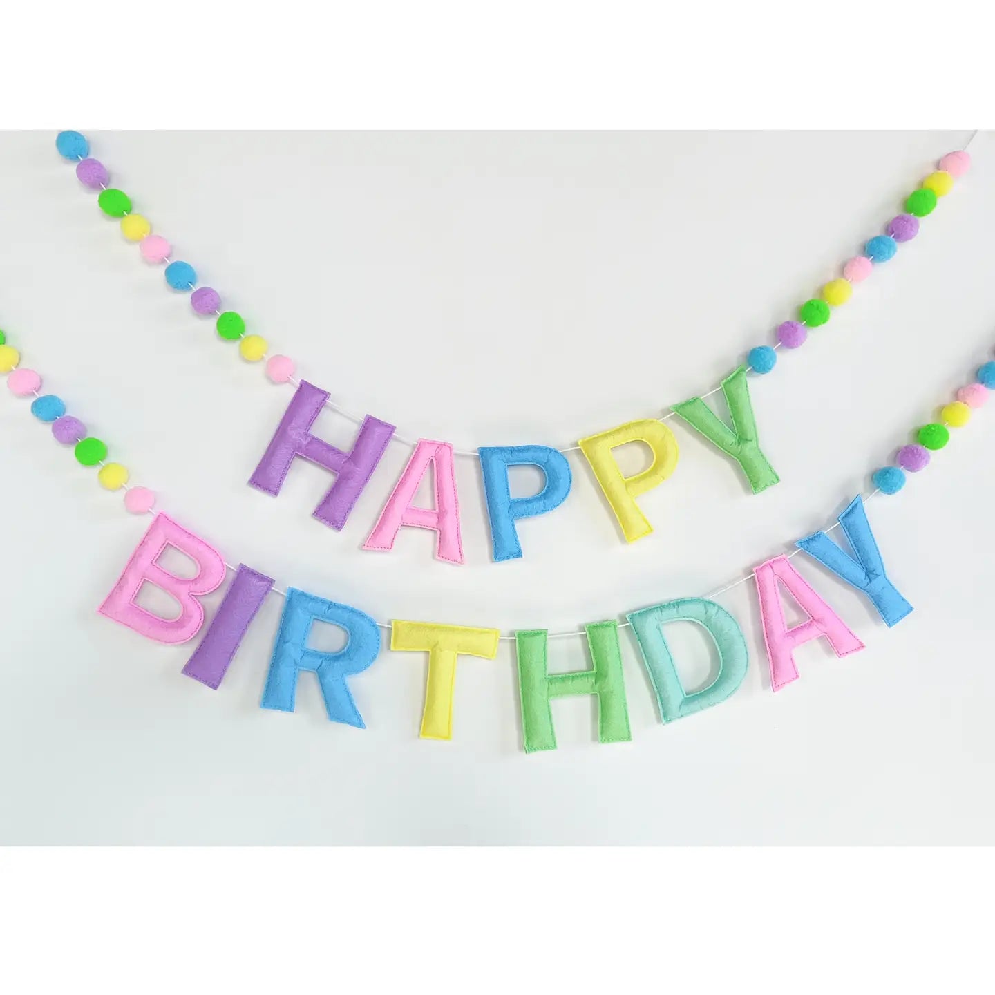 Pastel Happy Birthday Felt Garland