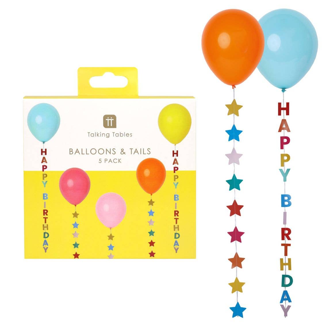 Birthday Balloons with Stars and Tails