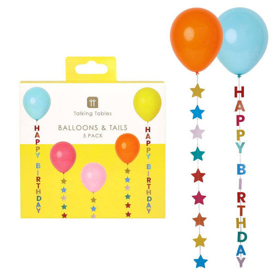 Birthday Balloons with Stars and Tails