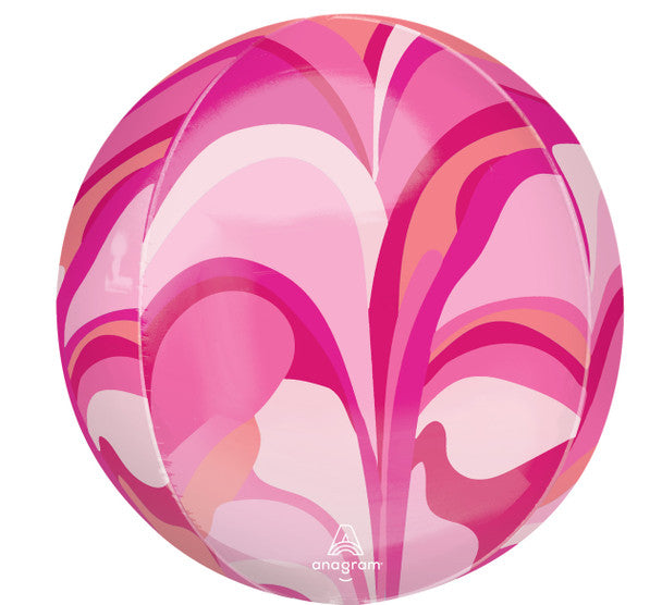 16" Pink Macro Marble Orb