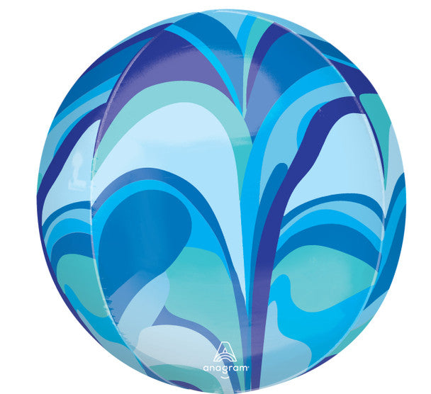16" Blue Macro Marble Orb