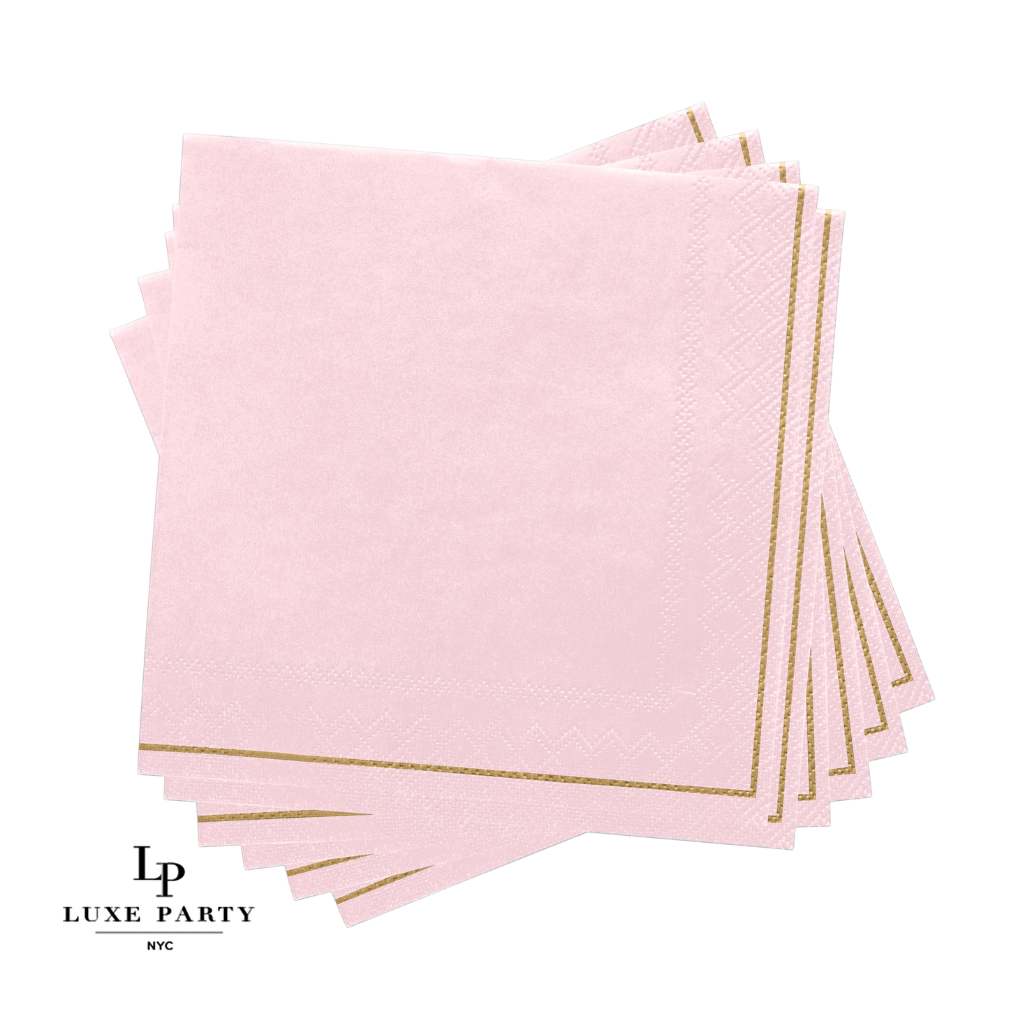 Blush Pink and Gold Cocktail Napkin