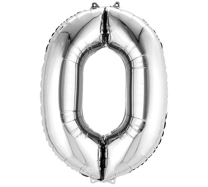 34" Silver Mylar Numbers