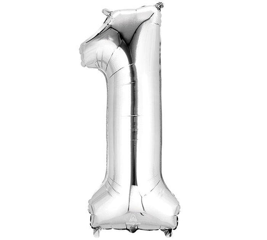 34" Silver Mylar Numbers