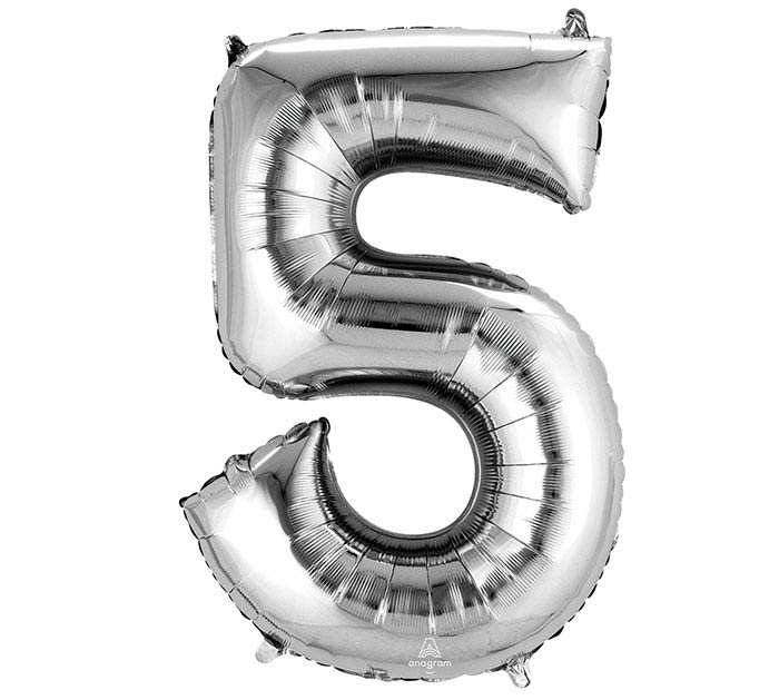 34" Silver Mylar Numbers