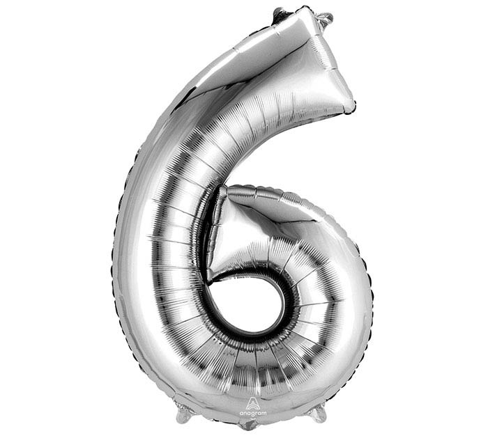 34" Silver Mylar Numbers